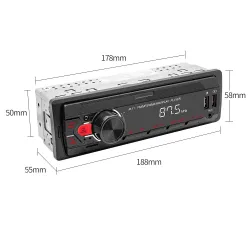 Autoradio - 1 Din - Bluetooth - AUX - USB - télécommande