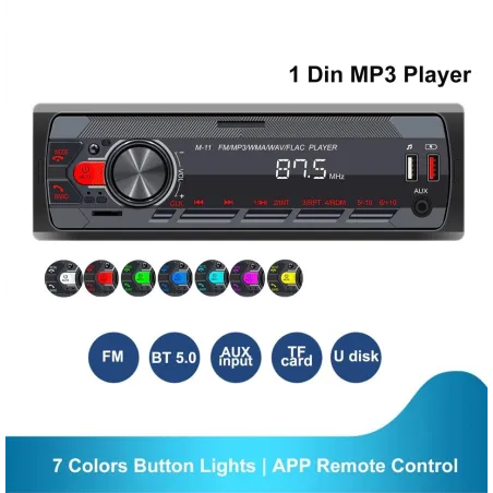 Autoradio - 1 Din - Bluetooth - AUX - USB - telecomando