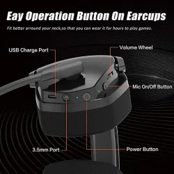 NUBWO G06 - 2,4 GHz - 3,5 mm - casque de jeu - casque sans fil - Bluetooth - réduction de bruit - avec microphone