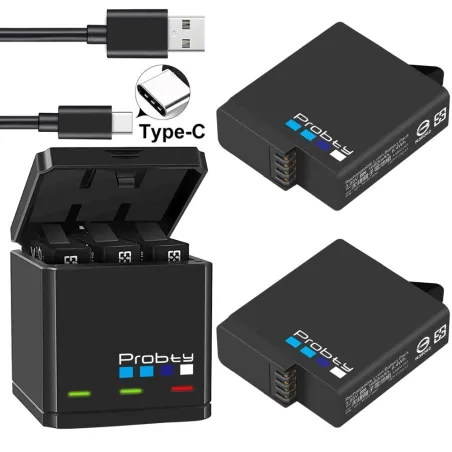 1680mAh li-ion batteri - med oplader - til GoPro Hero 5/6/7