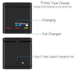 1680mAh li-ion batteri - med oplader - til GoPro Hero 5/6/7