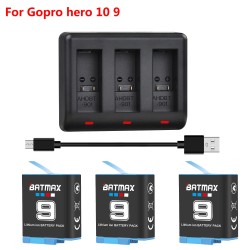 Batería y CargadoresBATMAX - Batería de iones de litio de 1780 mAh - con cargador - para GoPro Hero 9 / 10