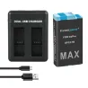 1600mAh Li-ion batteri - laddningsbart - med laddare - för GoPro Hero Max
