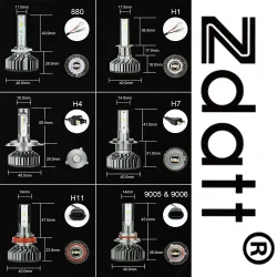 Zdatt LED-Leuchten - H1 H4 H7 H8 H9 H11 HB3 9005 9006 - Autolampen - 12000LM 100W 6000K 12V