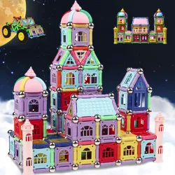Magnetische Bausteine - buntes Puzzle - Stäbchen / Bälle - Lernspielzeug