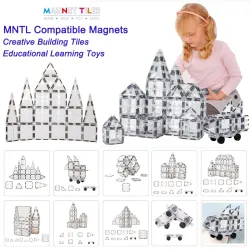 Blocs magnétiques - tuiles transparentes en cristal - jouet - 108 pièces