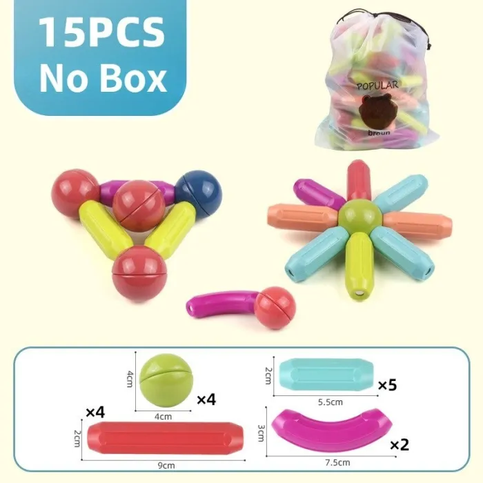 Blocs de construction magnétiques - bâtons - boules - grande taille - jouet éducatif