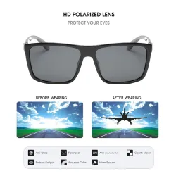 Klassiske firkantede solbriller - polarisert - UV400 - unisex