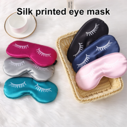 Sovende øjenmaske - bind for øjnene - printede øjne - silke
