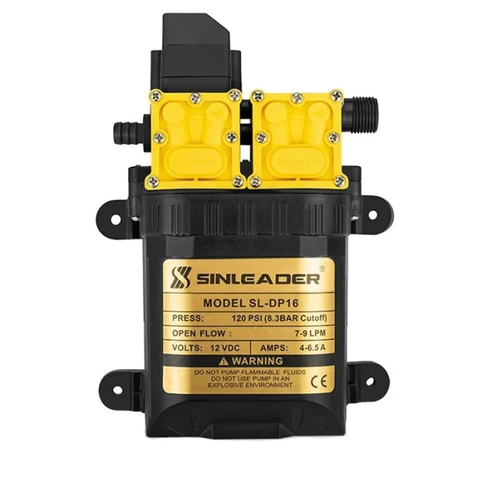Elektrisk membranvattenpump - högtryck - 120 psi 7-9LPM - 130psi 10-12LPM