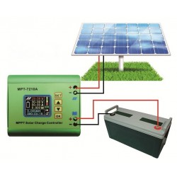 MPT-7210A - liga de alumínio - controlador de carga do painel solar MPPT / display LCD