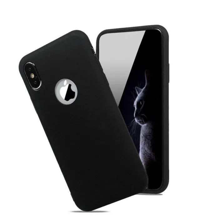 Mykt silikondekseldeksel - Candy Pudding - til iPhone - svart