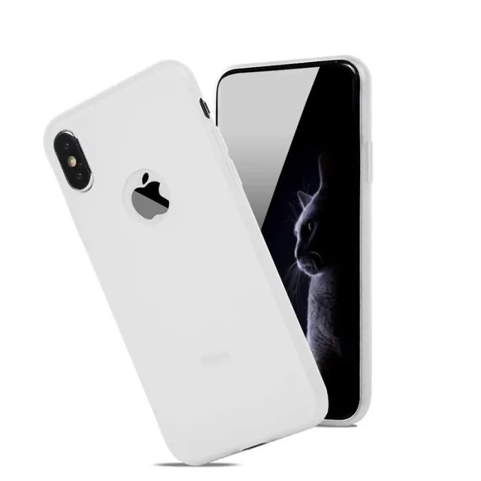 Mykt silikondekseldeksel - Candy Pudding - til iPhone - hvit