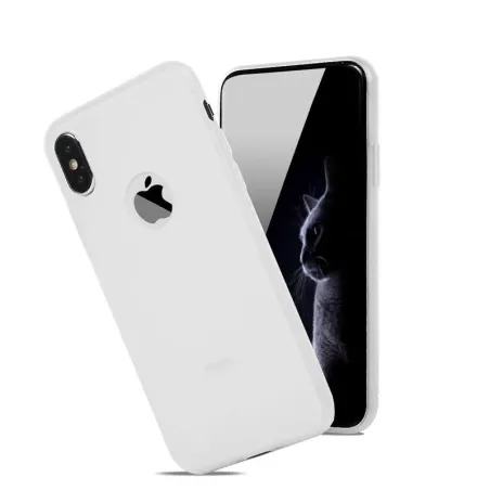 Mykt silikondekseldeksel - Candy Pudding - til iPhone - hvit