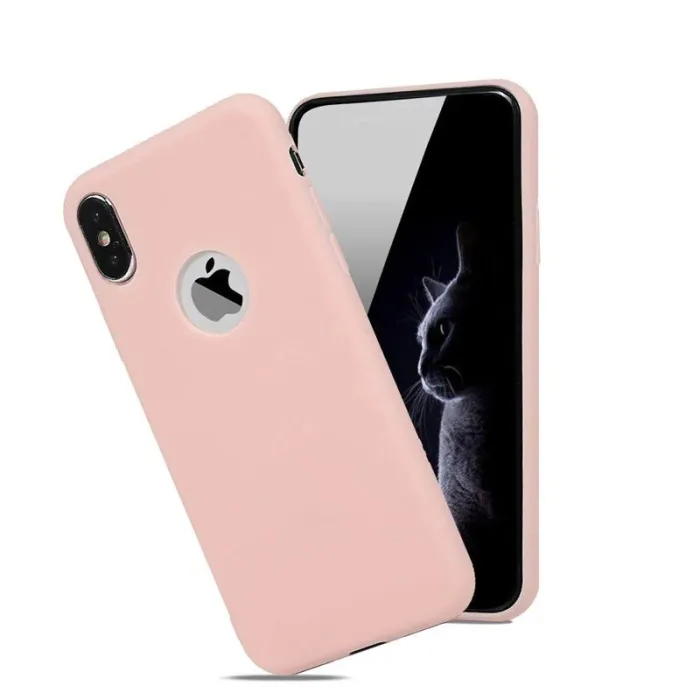 Mykt silikondekseldeksel - Candy Pudding - til iPhone - rosa