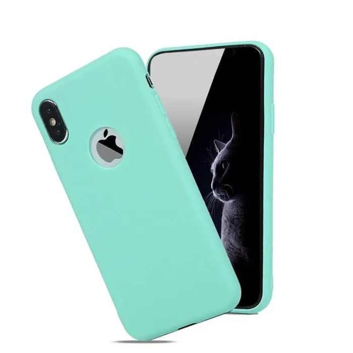 Zachte siliconen beschermhoes - Candy Pudding - voor iPhone - turkooisBescherming