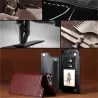Retro kortholder - telefondekseletui - flipdeksel i skinn - mini lommebok - for iPhone - brun