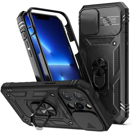 Capa protetora - capa da lente da câmera - pára-choques resistentes - suporte giratório 360 - para iPhone