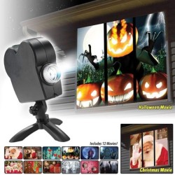 Projeção holográfica de Halloween / Natal - vitrine - lâmpada de palco a laser - holofote - projetor