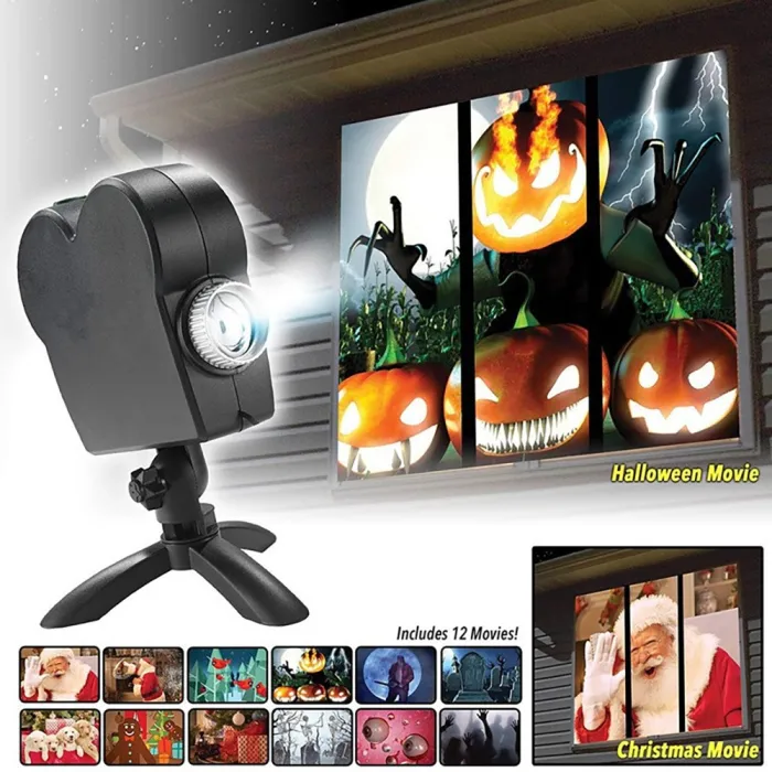 Halloween/jule holografisk projektion - vinduesudstilling - laser scenelampe - spotlight - projektor