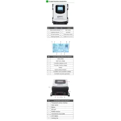 MPPT Solarladdning - urladdningsregulator - regulator - LCD pekskärm - för 12V 24V 48V 60V 72V 96 batteri