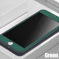 Luksus 360 heldeksel - med herdet glass skjermbeskytter - for iPhone - grønn