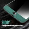 Coque intégrale Luxury 360 - avec protection d'écran en verre trempé - pour iPhone - bleu