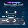 Magsafe wireless charging - transparent magnetic case - magnetic leather card holder - for iPhone - dark blueProtection
