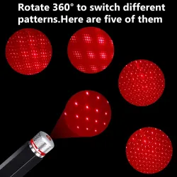 Mini projecteur USB - LED - décoration toit intérieur voiture - ciel étoilé