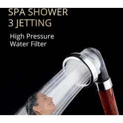 SPA douchekop - met anionfilter - 3 instelbare functiesDouchekop
