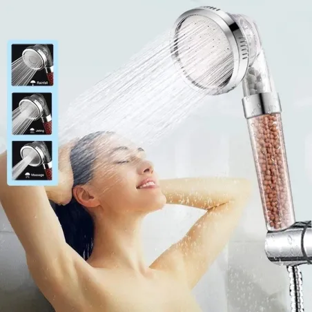 Cabezal de duchaRociador SPA - con filtro de aniones - 3 funciones regulables