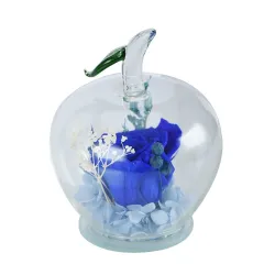 Infinity rose i epleformet glass - håndlaget