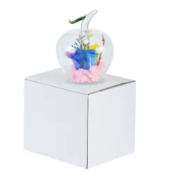 Rose infini en verre en forme de pomme - fait main