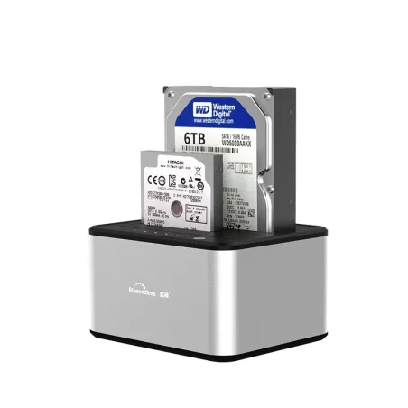 5GBP - USB 3.0 - aluminium dual Bay - dokkingstasjon - HDD-deksel