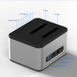 5GBP - USB 3.0 - aluminium dual Bay - dokkingstasjon - HDD-deksel