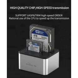 5GBP - USB 3.0 - aluminium dual Bay - dokkingstasjon - HDD-deksel