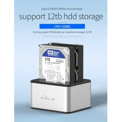 5GBP - USB 3.0 - aluminium dual Bay - dokkingstasjon - HDD-deksel