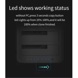 5GBP - USB 3.0 - aluminium dual Bay - dokkingstasjon - HDD-deksel