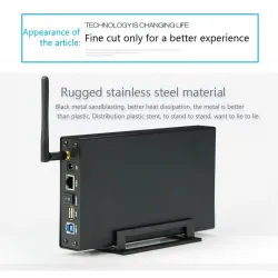 Externes Aluminiumgehäuse – Nas-WLAN-Router – Repeater – 300 Mbit/s – HDD3.5-Sata-auf-USB-3.0-Gehäuse