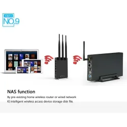 Externes Aluminiumgehäuse – Nas-WLAN-Router – Repeater – 300 Mbit/s – HDD3.5-Sata-auf-USB-3.0-Gehäuse