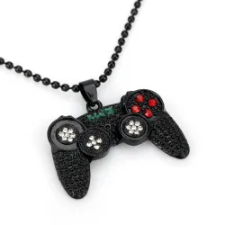 Trendy halskjede - Gamepad med rhinestones - unisex