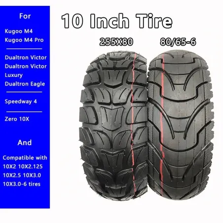 10-calowa opona - rura 45 ° / 90 ° - 10X3.0 80/65-6 255X80 - do skuterów elektrycznych Kugoo M4 Dualtron Speedway 4 Zero 10XE...