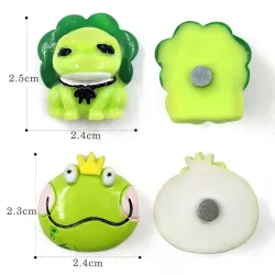 Imanes de neveraImanes de nevera decorativos - ranas verdes - 6 piezas