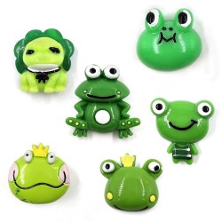 Dekorative kjøleskapsmagneter - grønne frosker - 6 stk