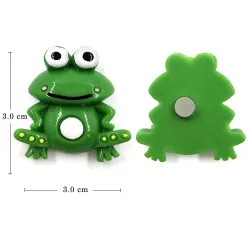 Harts kylmagneter - gröna grodor - gula bin - 6 st