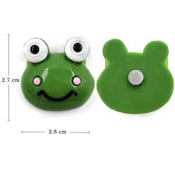 Harts kylmagneter - gröna grodor - gula bin - 6 st