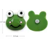 Harts kylmagneter - gröna grodor - gula bin - 6 st