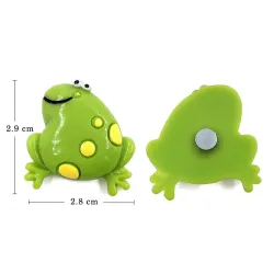 Harts kylmagneter - gröna grodor - gula bin - 6 st