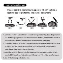 Piezas de reparación de neumáticosKit de reparación de neumáticos de coche - tiras de reparación de pinchazos - con bolsa de ...