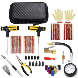 Kit de réparation de pneu de voiture - bandes de réparation de crevaison - avec sac de rangement